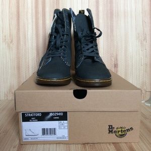Dr.Martens Stratford Midcalf Canvas Boots w/ Floral Lining Womens US 8